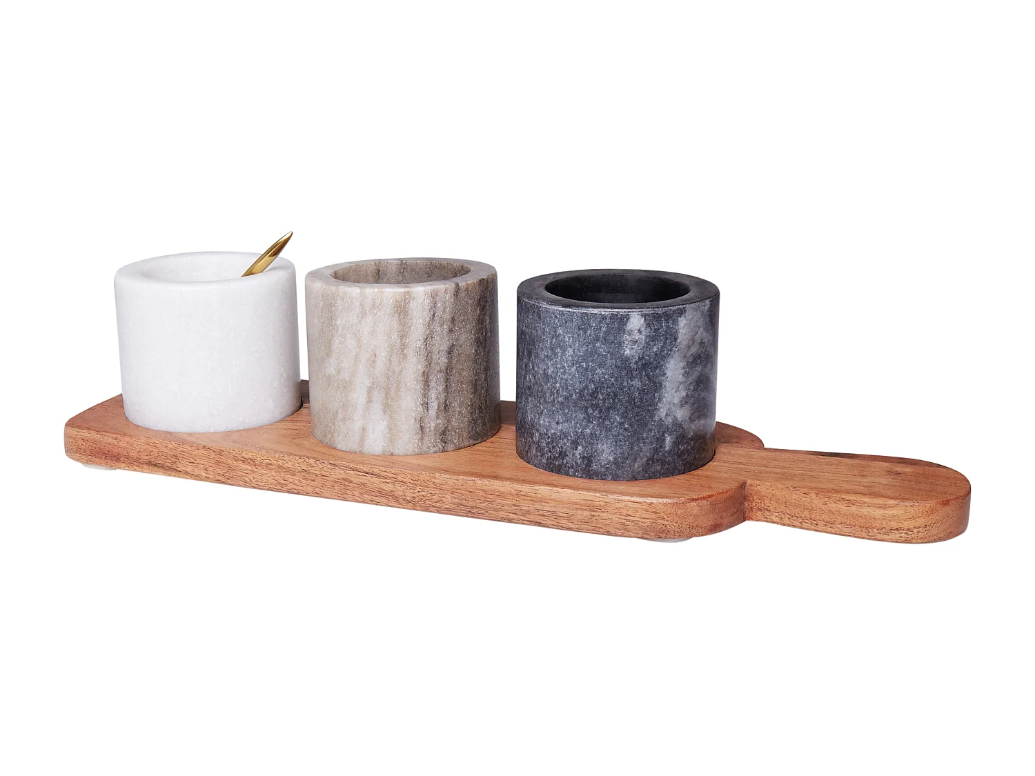 Conjunto de 3 taças de servir com colher de chá PATRAS Pedra Mármore Multicolor