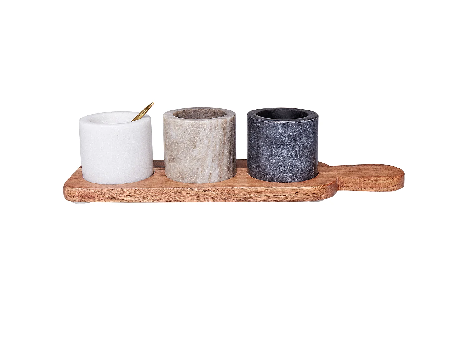 Plateau à 3 compartiments avec cuillère PATRAS Pierre Marbre Multicolore
