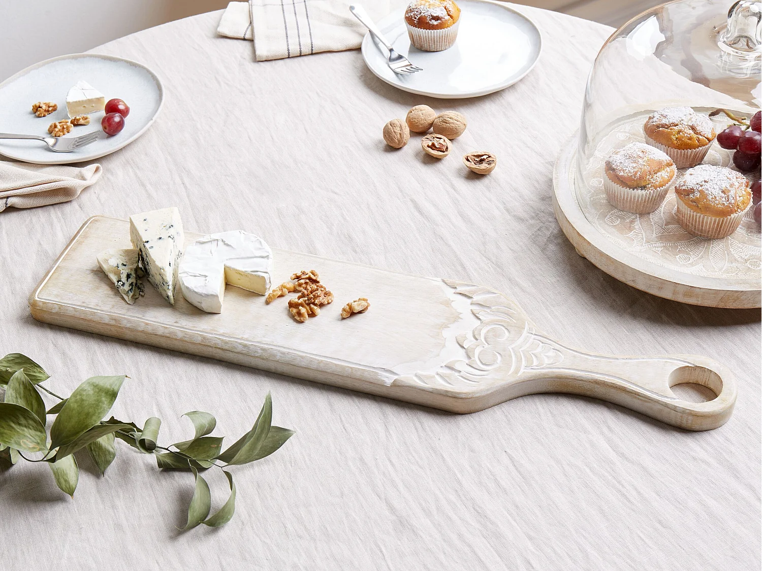 Plateau de service EDFU Bois de manguier Marron clair