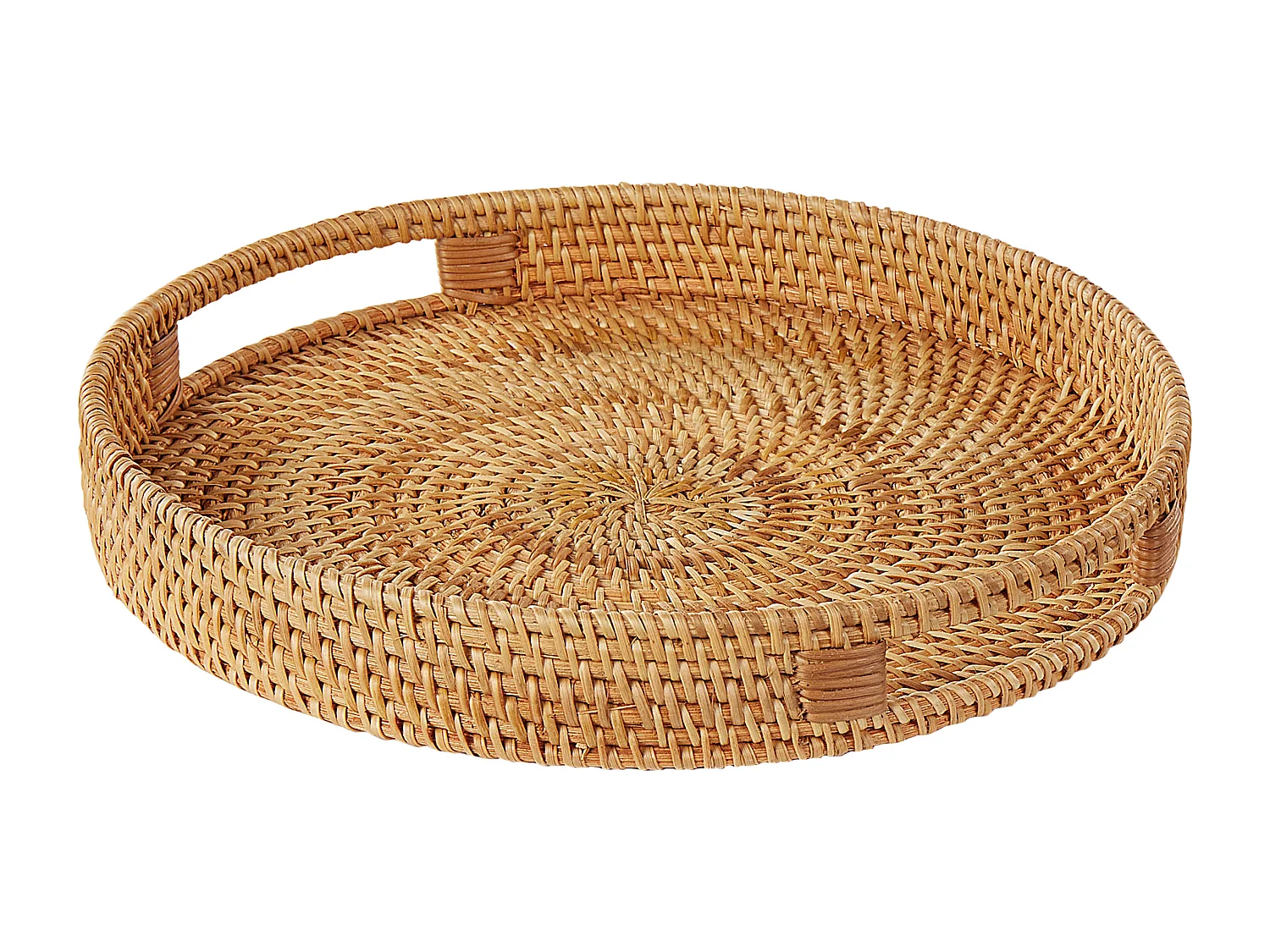 Lot de 2 plateaux décoratifs ADELSO Rotin Beige