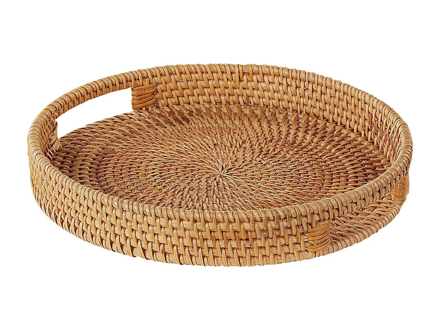 Lot de 2 plateaux décoratifs ADELSO Rotin Beige