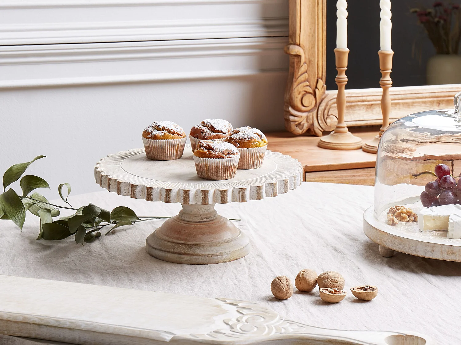 Patera na ciasto MEMFIS Drewno mango Jasnobrązowy