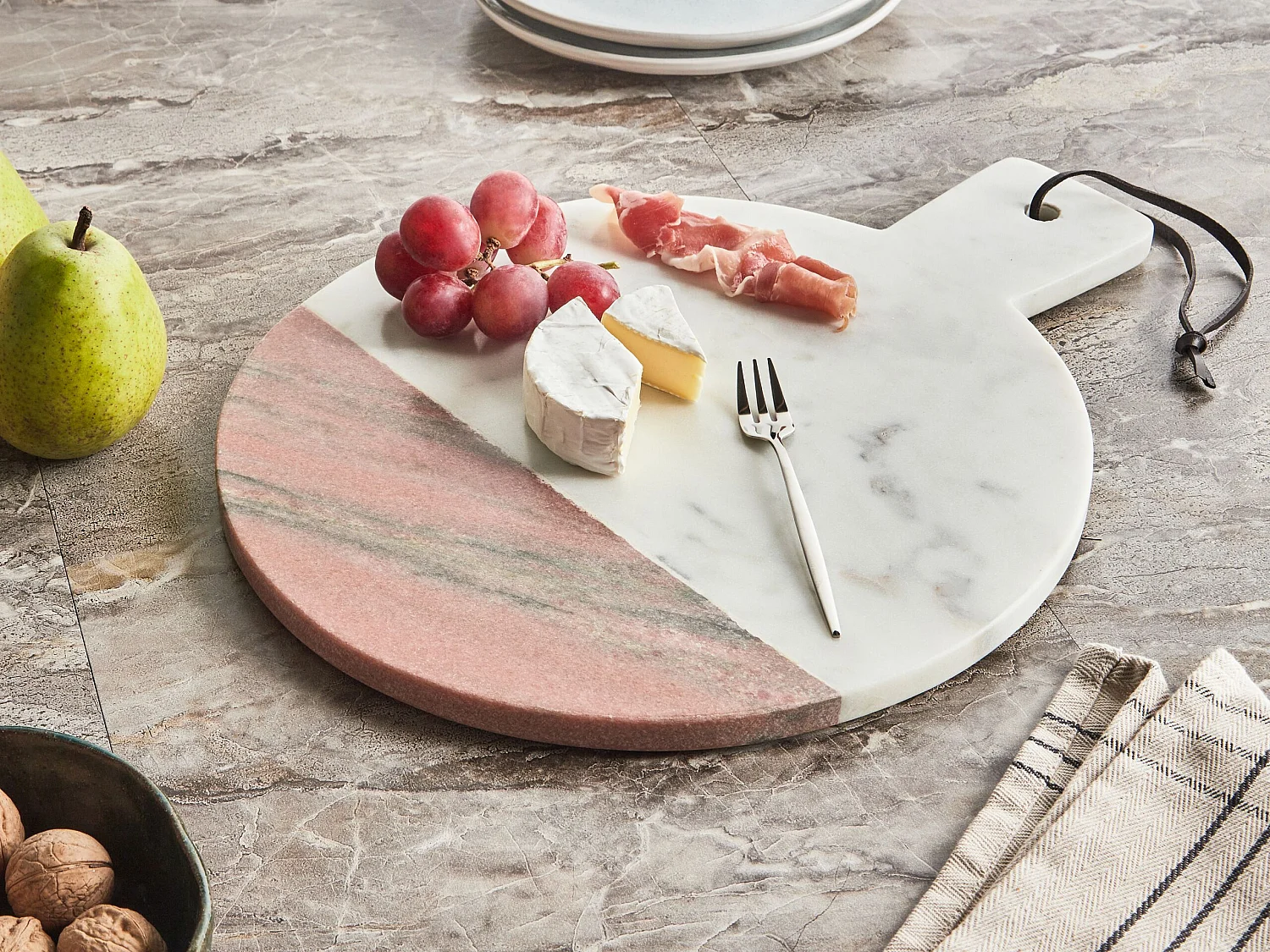 Serving Tray ACHARNES Stone White Marble