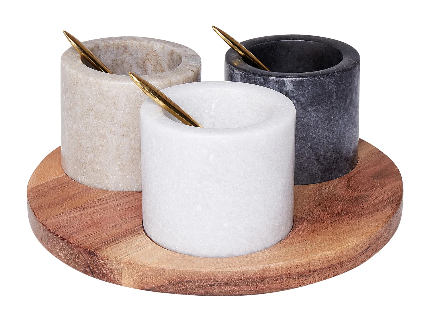 Plateau à 3 compartiments avec cuillère HERAKLION Pierre Multicolore