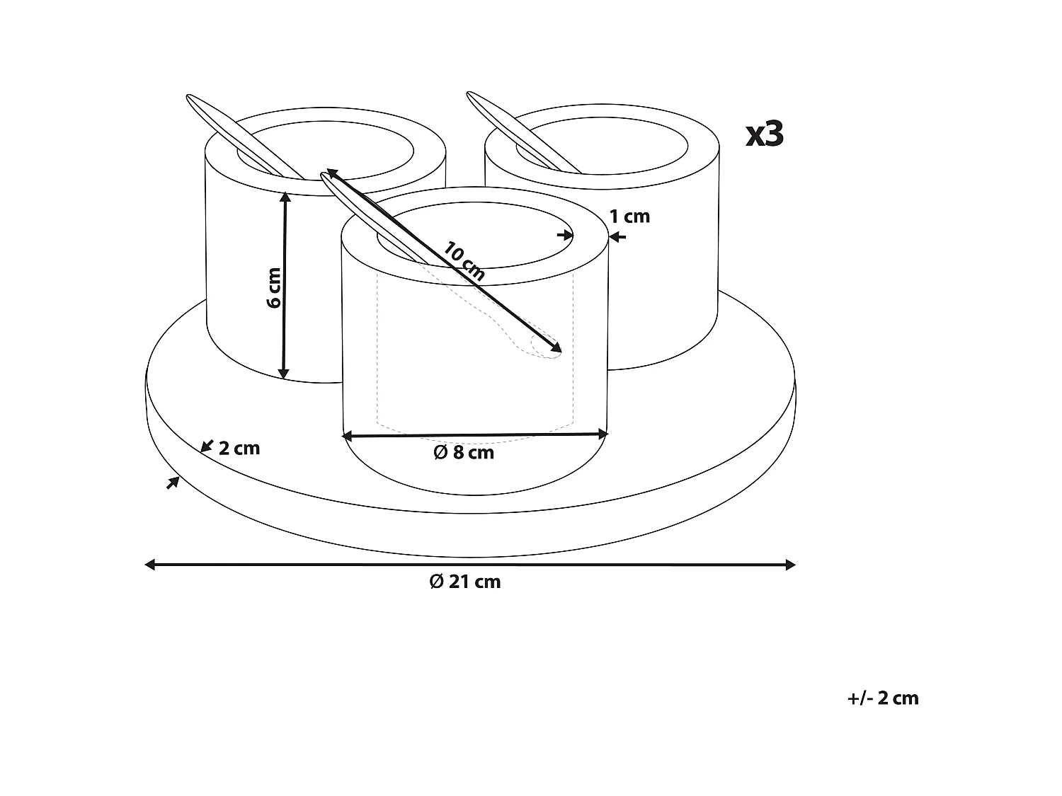 Plateau à 3 compartiments avec cuillère HERAKLION Pierre Multicolore