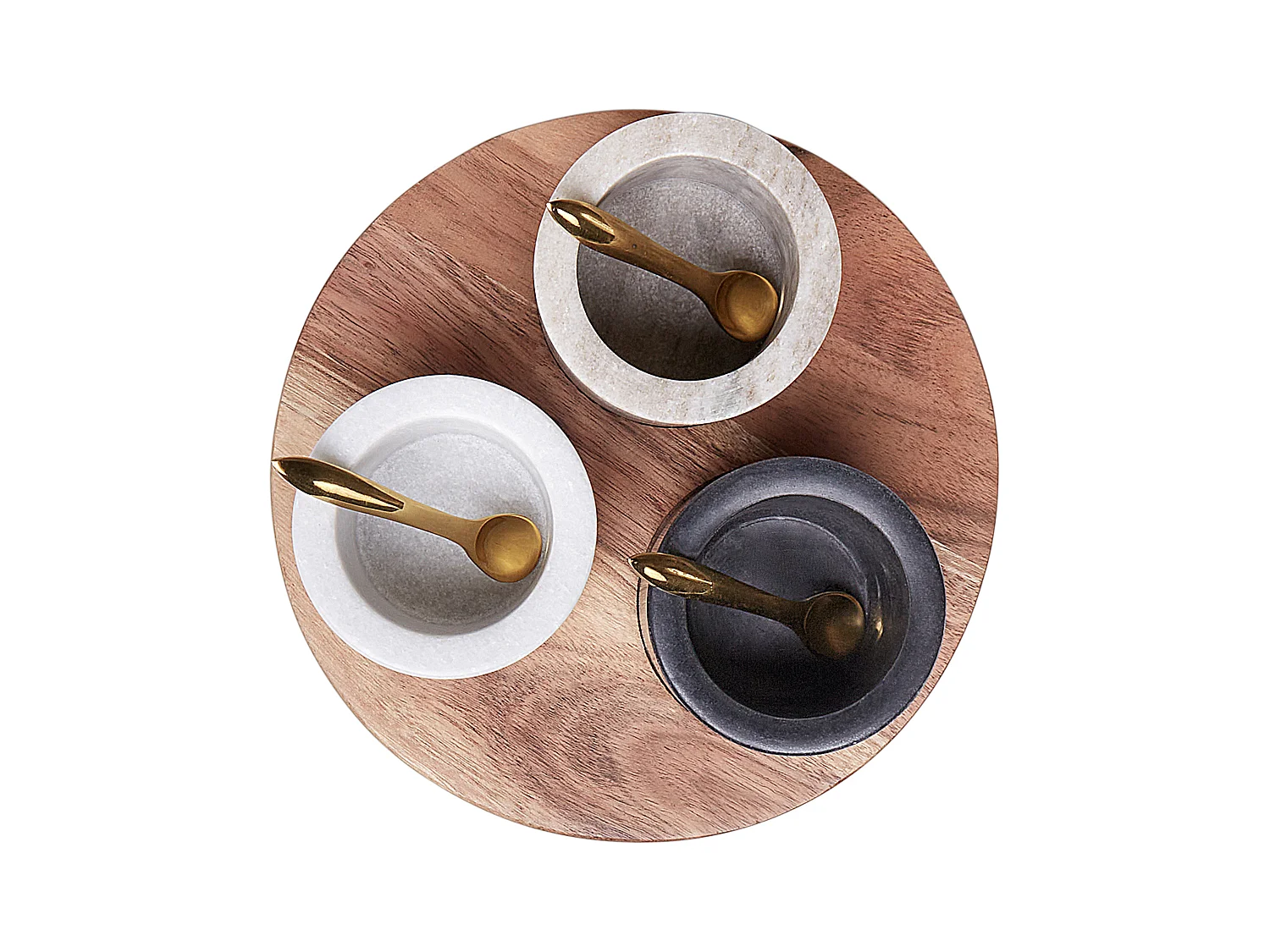 Plateau à 3 compartiments avec cuillère HERAKLION Pierre Multicolore