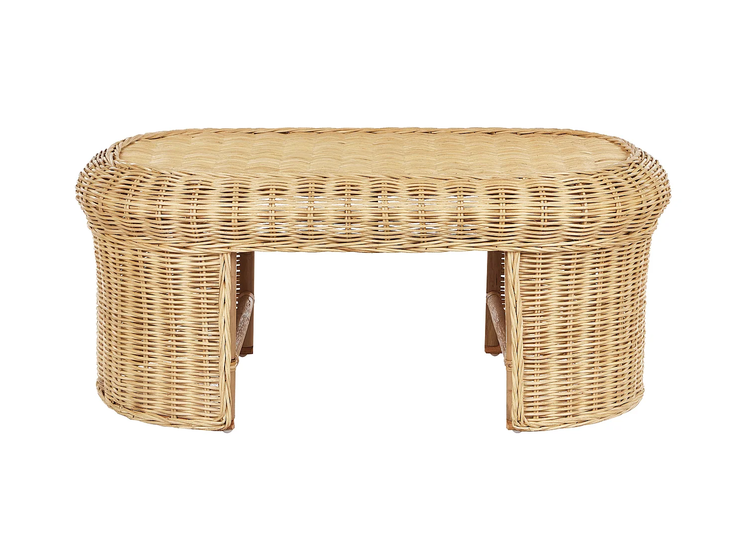 Ensemble de salon de jardin avec table 5 places LIVADEIA Rotin Naturel