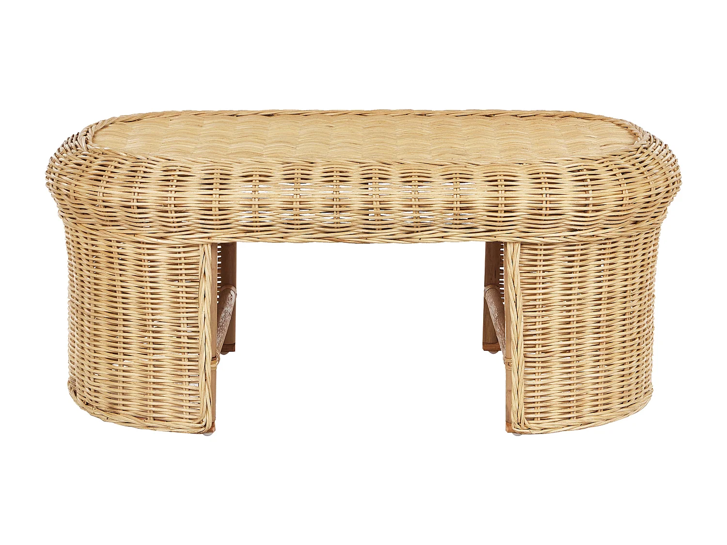 Ensemble de salon de jardin avec table 5 places LIVADEIA Rotin Naturel