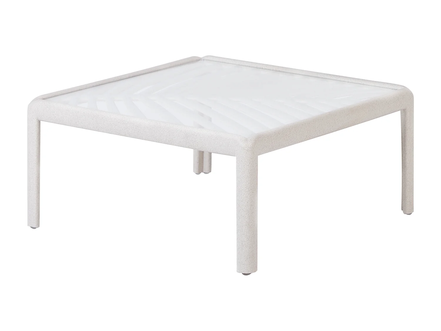 Garten Beistelltisch Kunststoff-Gestell beige 69x69 cm Outdoor & Indoor Ferretti