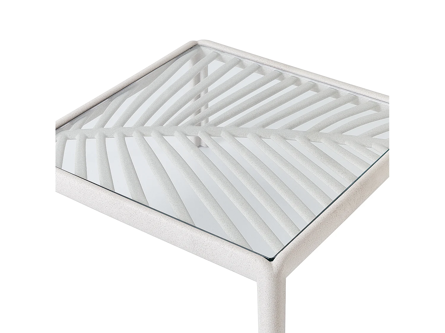 Garten Beistelltisch Kunststoff-Gestell beige 69x69 cm Outdoor & Indoor Ferretti