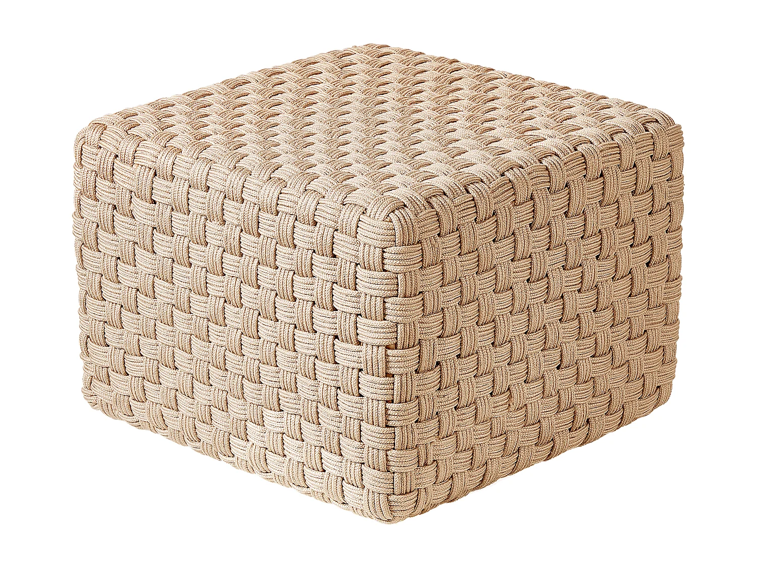Pouf NALLI Hellbeige 50 cm 50 cm 35 cm