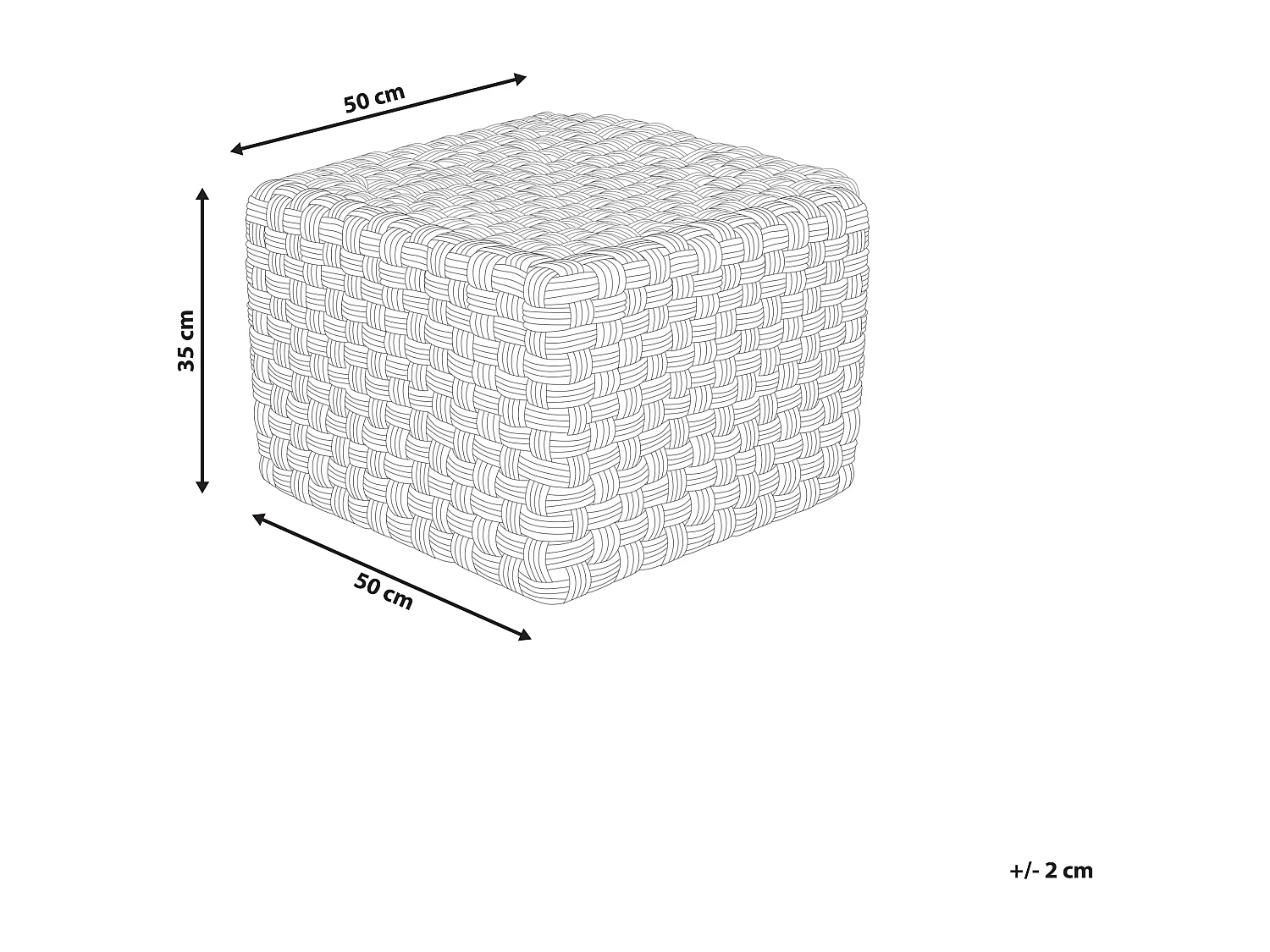 Pouf NALLI Grün 50 cm 50 cm 35 cm