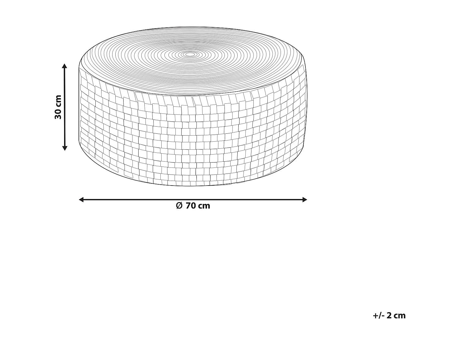 Pouf de jardin ⌀ 70 cm beige MITHI