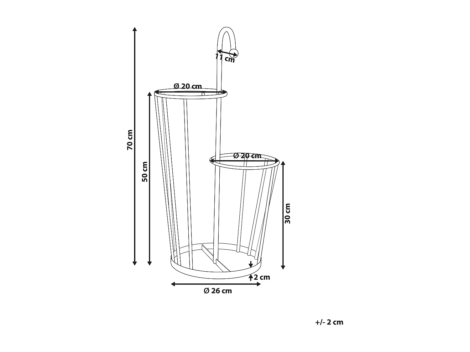 Porte-parapluie CHAMBORD Métal Beige clair