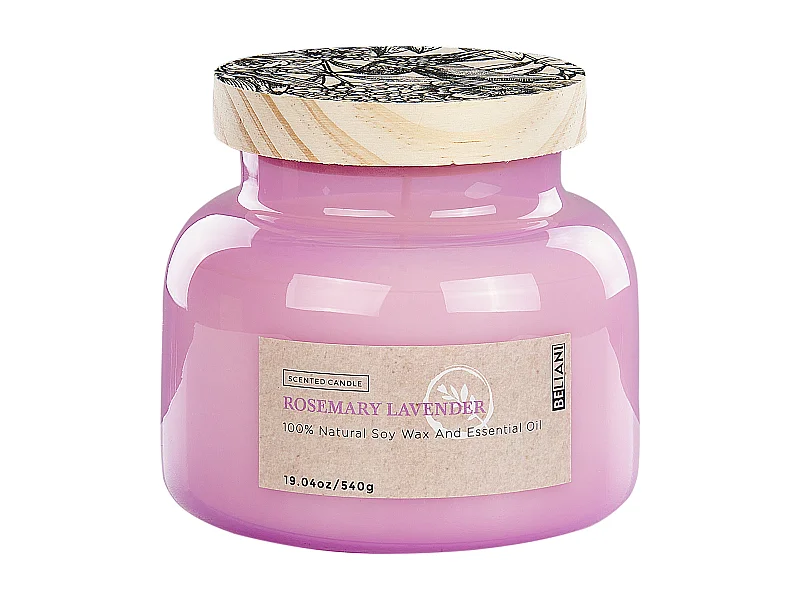 Duftkerze Sojawachs im Glas rosa mit Deckel Deko Geschenkidee Delight Bliss