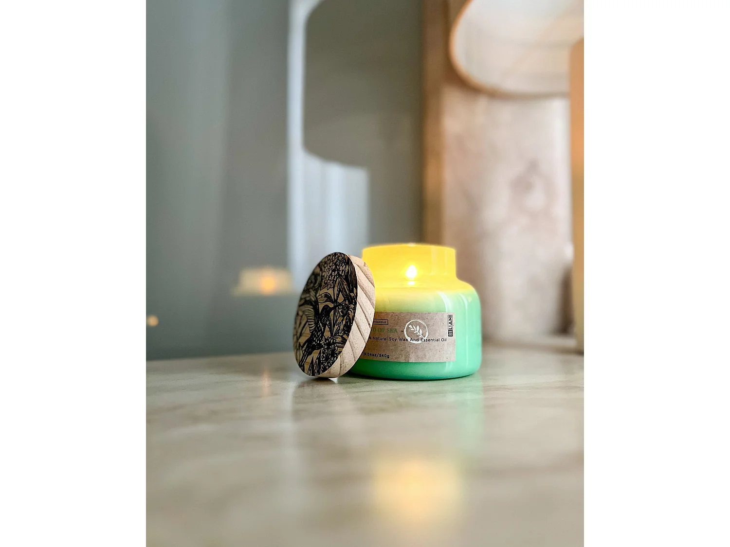 Scented Candle DELIGHT BLISS Soy Wax Fresh Notes