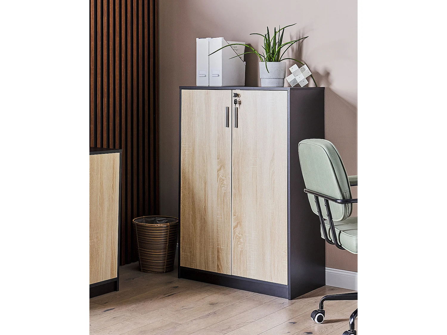 Meuble de rangement ZEHNA Marron/noir