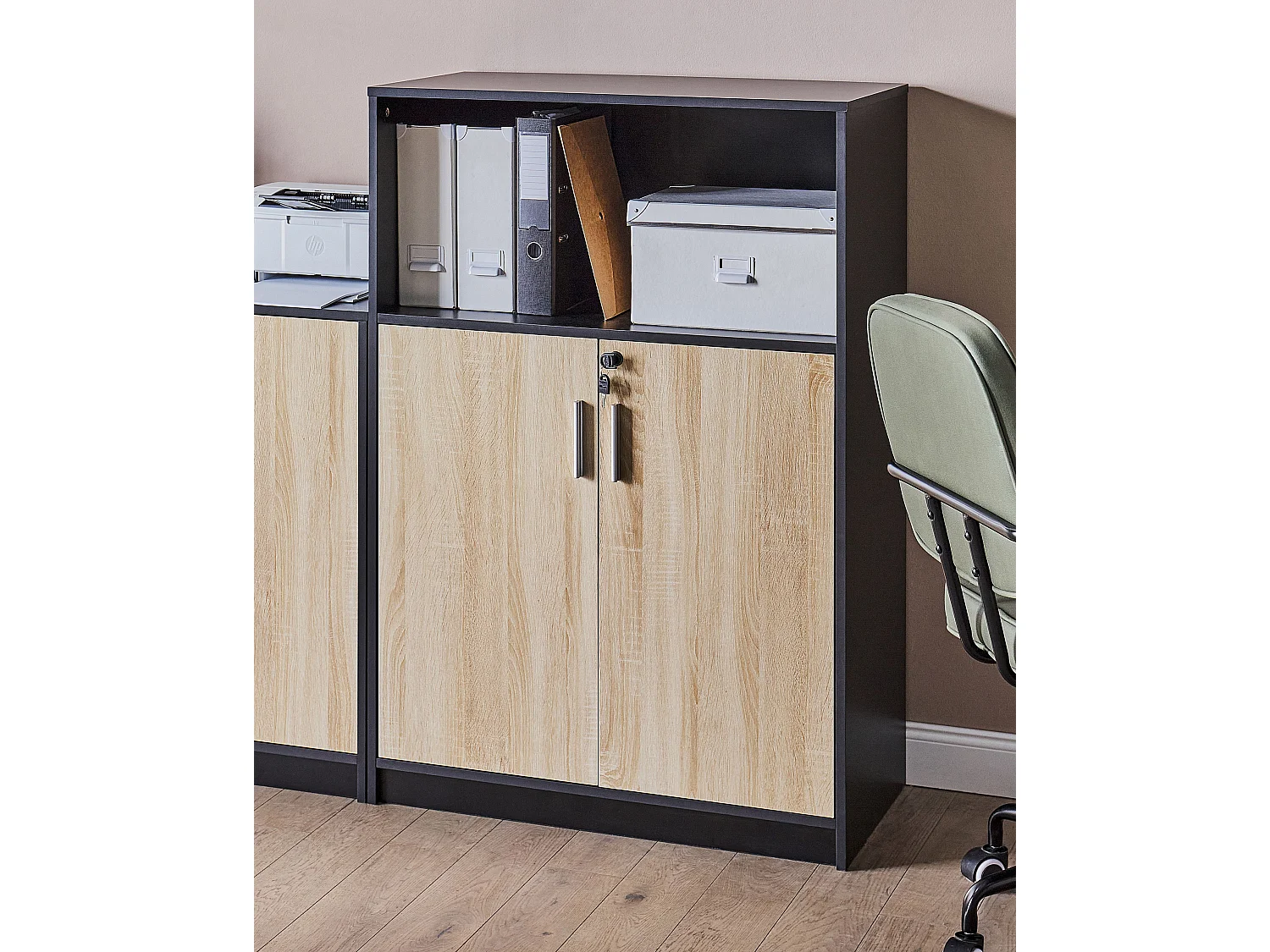 Meuble de rangement ZEHNA Marron/noir