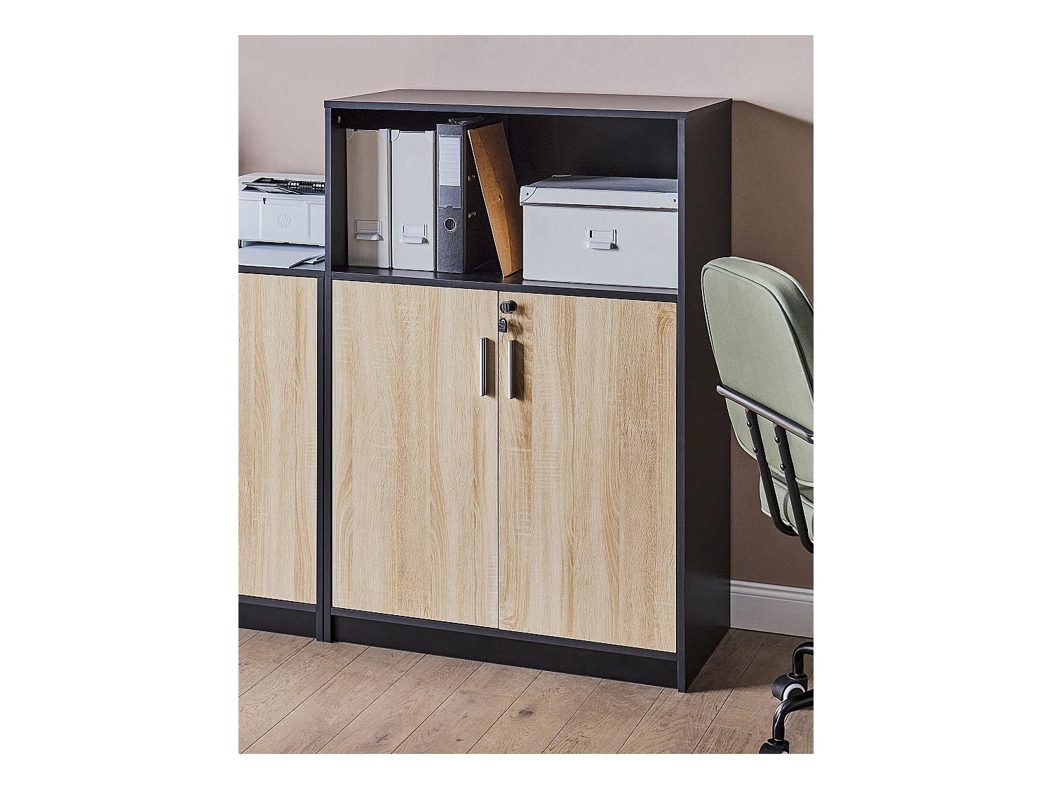 Meuble de rangement ZEHNA Marron/noir