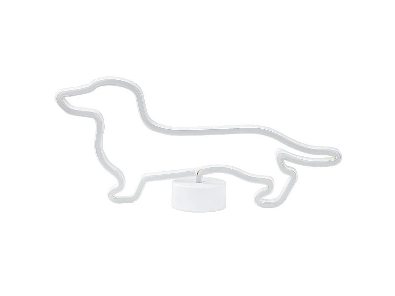 LED Neon Licht Dekofigur blau 20 cm hoch Hund Dackel batteriebetrieben Francis