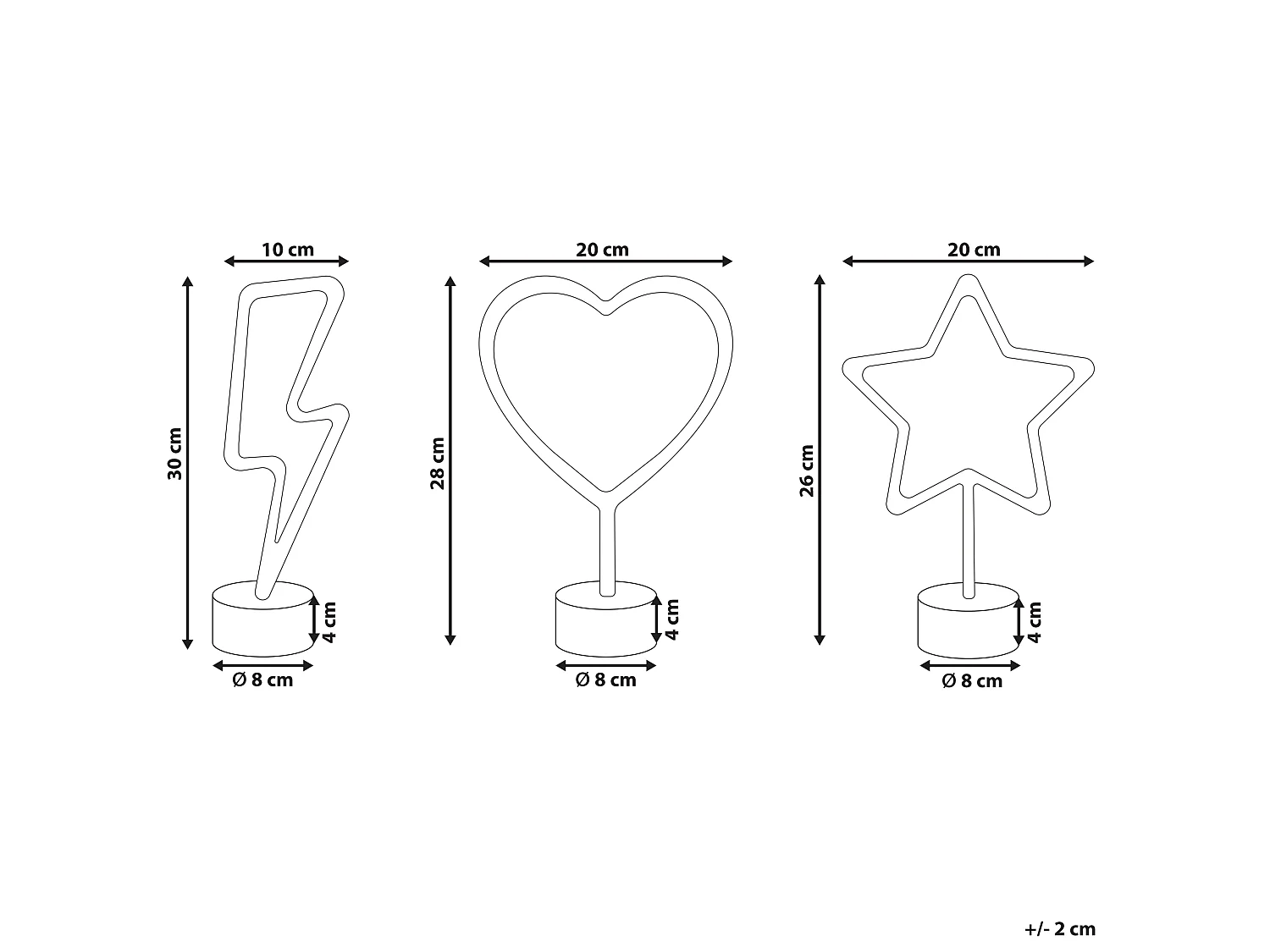 Lot de 3 néons LED FLORETTA Multicolore