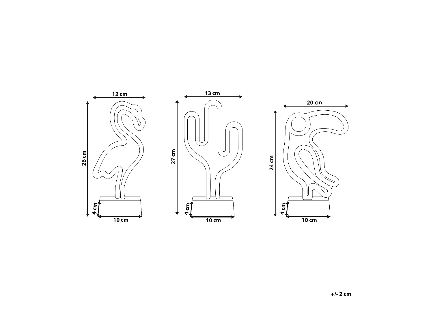 Lot de 3 néons LED MABEL Multicolore
