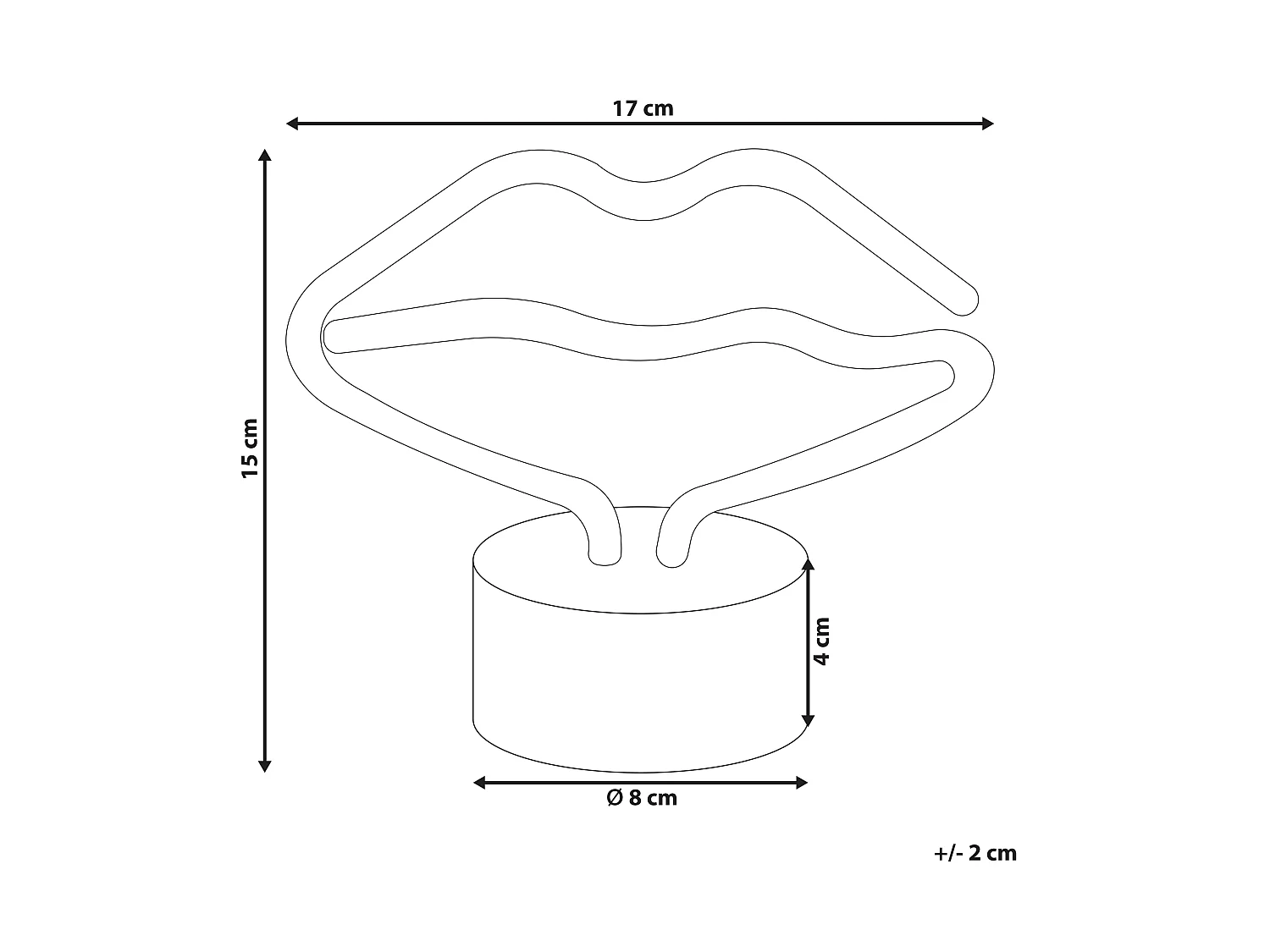 Néon LED Lèvres FLORA Rose