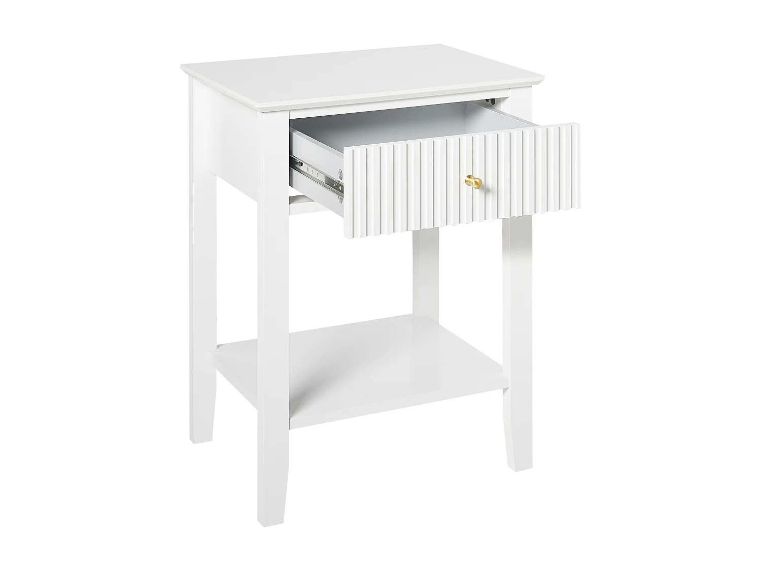 Table de nuit à 1 tiroir ASSISI Blanc