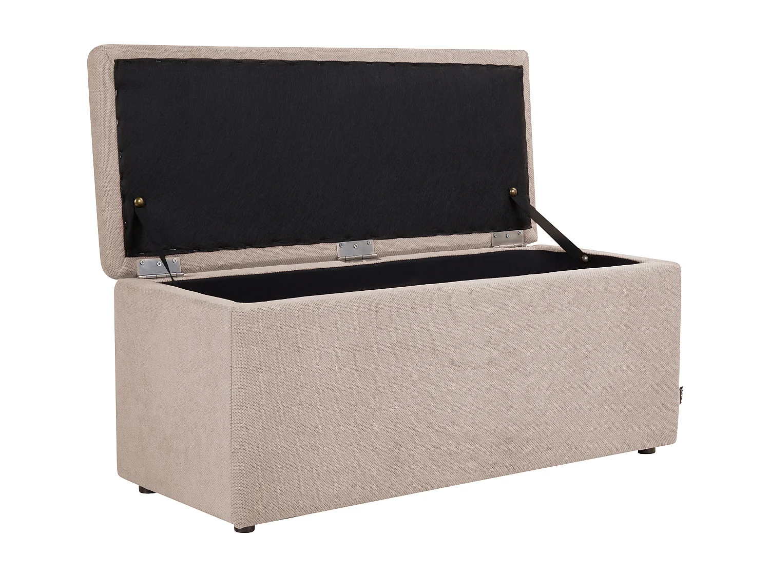 Pouf de rangement OREM Tissu Beige