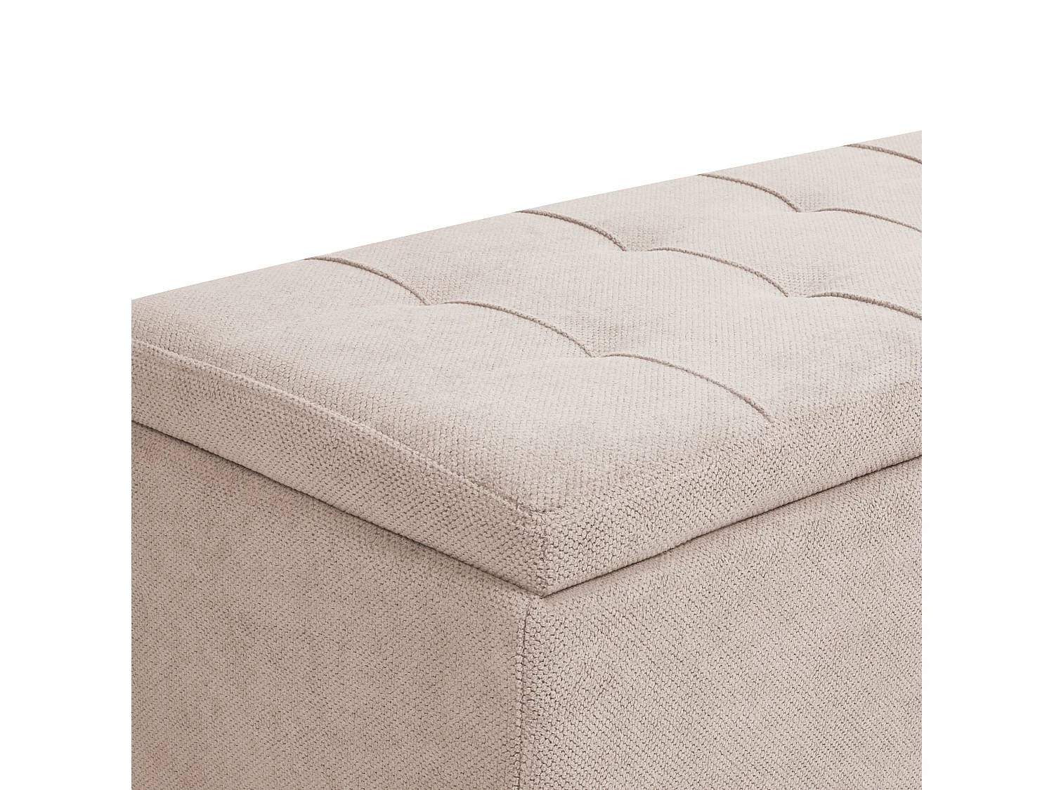 Pouf de rangement OREM Tissu Beige