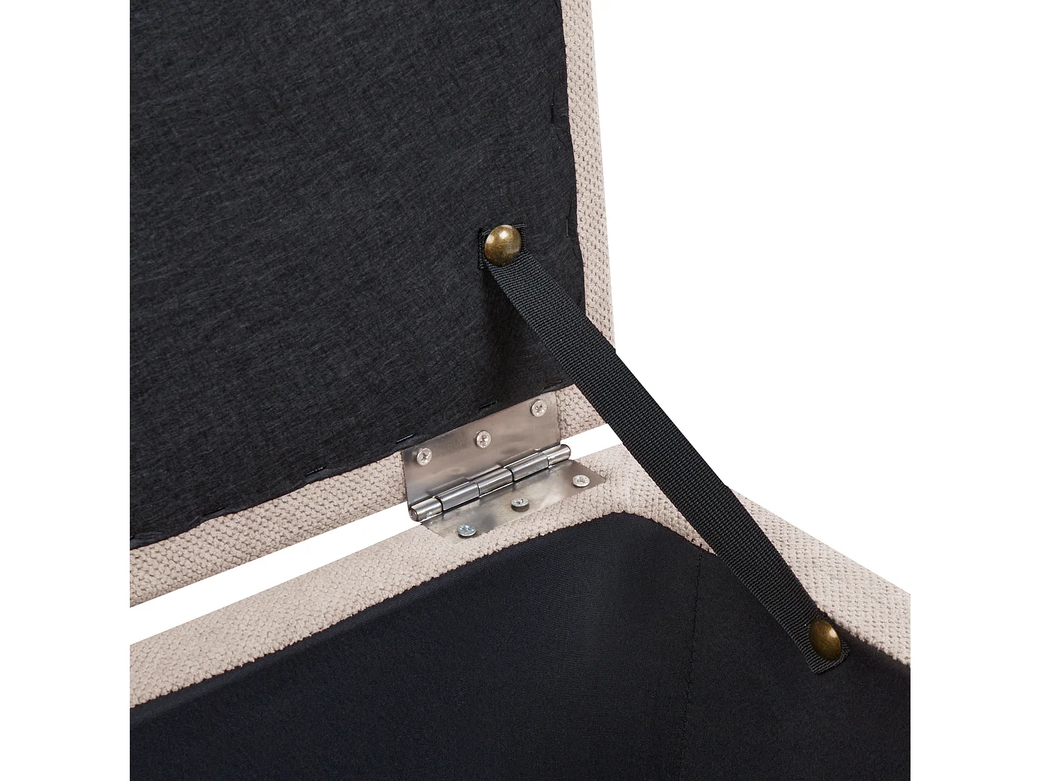 Pouf de rangement OREM Tissu Beige