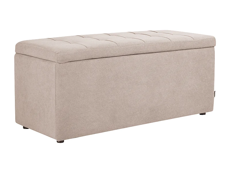 Sitzbank Stoff beige mit Stauraum 100 x 40 cm rechteckig gepolstert Hocker Orem