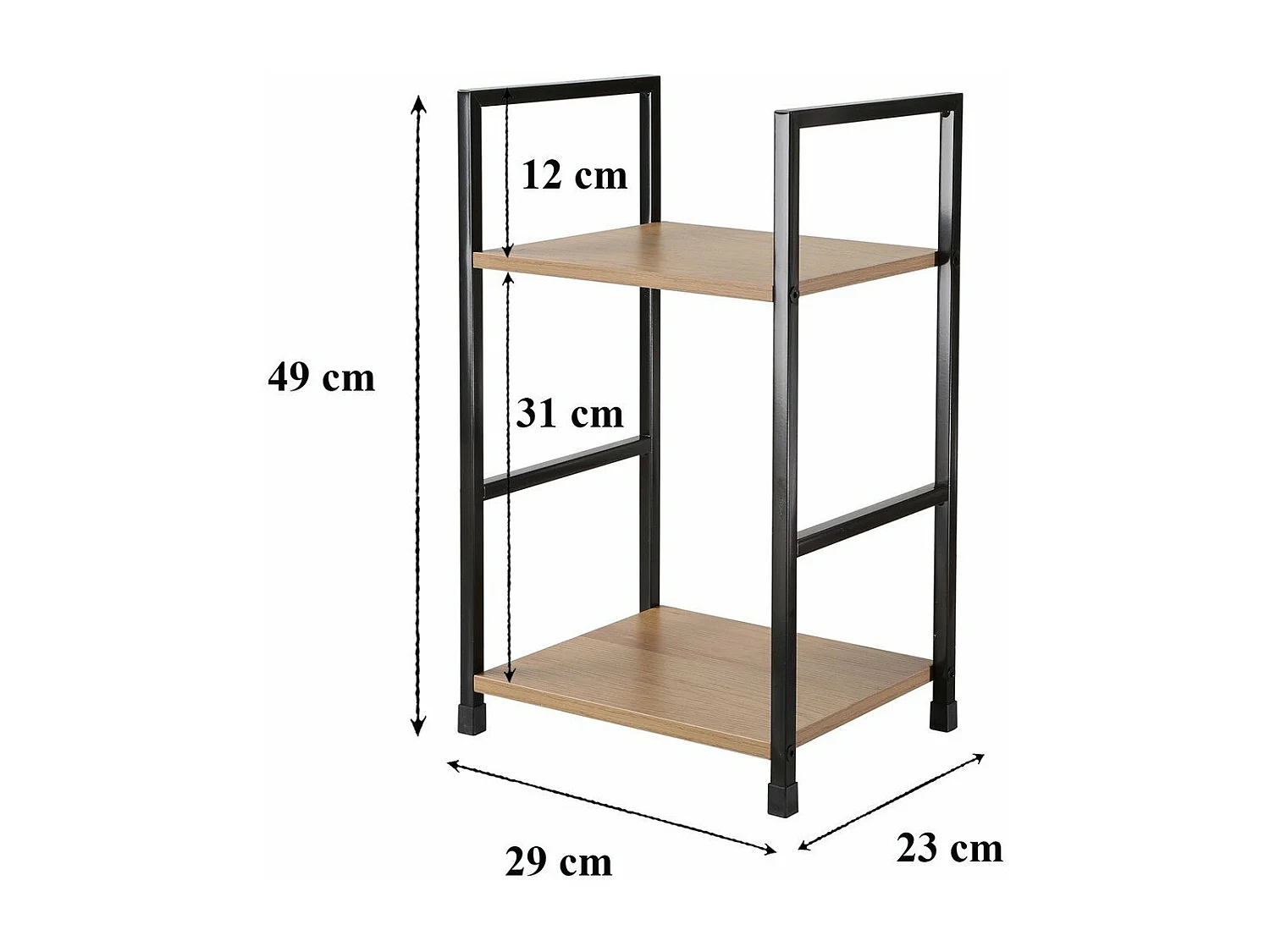 Nachttisch mit 2 Ebenen H48 cm - LEXIE