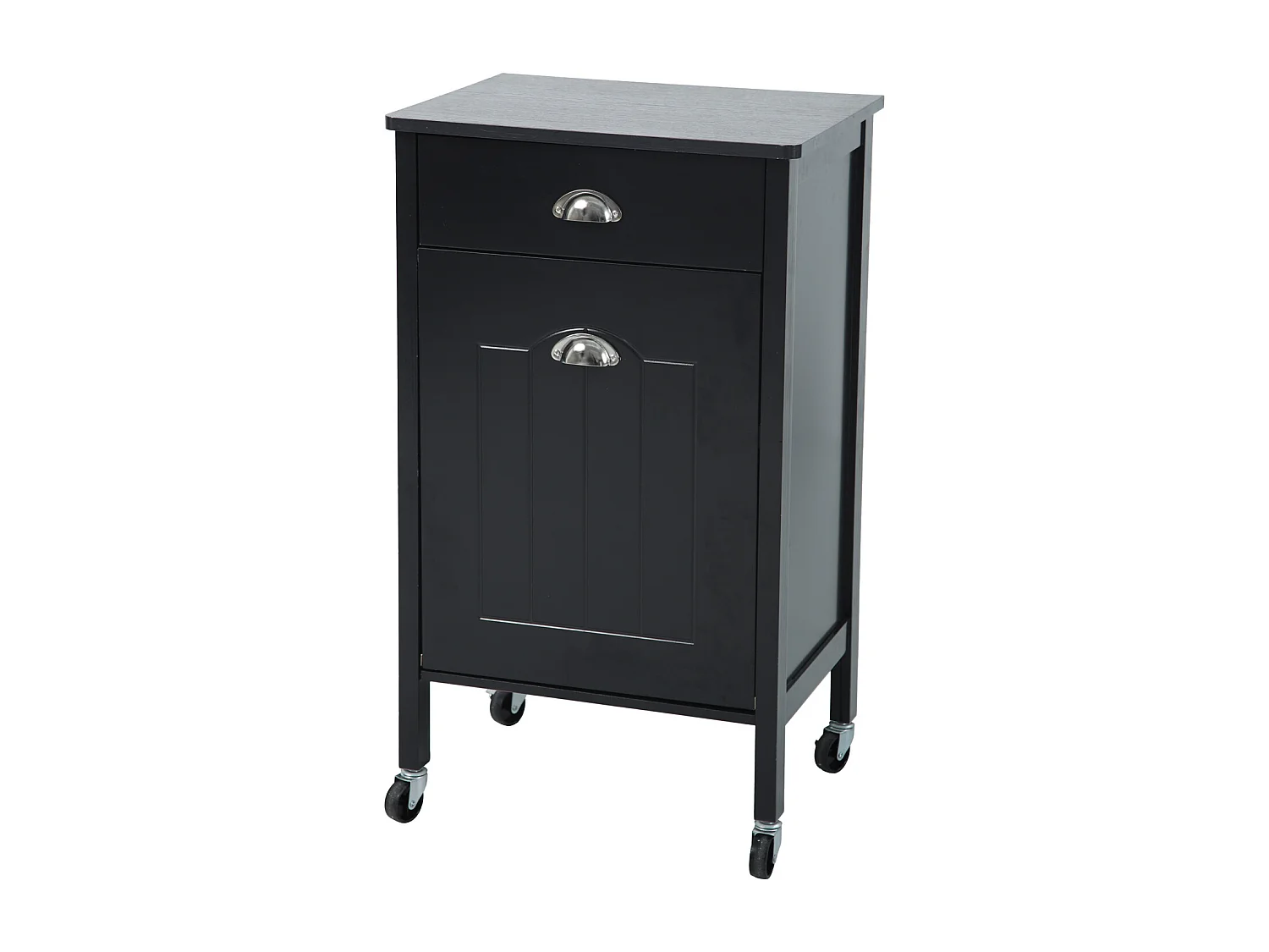 Chariot de cuisine SVITA à roulettes, système de tri des déchets avec tiroirs, noir