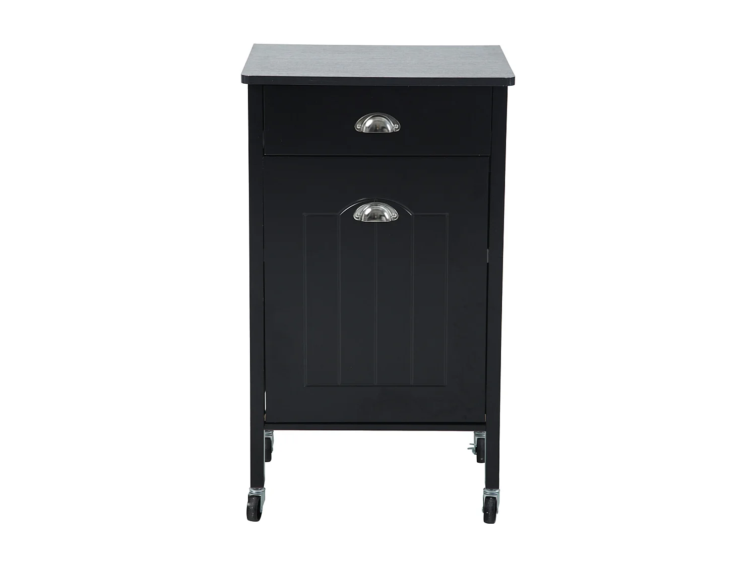 Chariot de cuisine SVITA à roulettes, système de tri des déchets avec tiroirs, noir