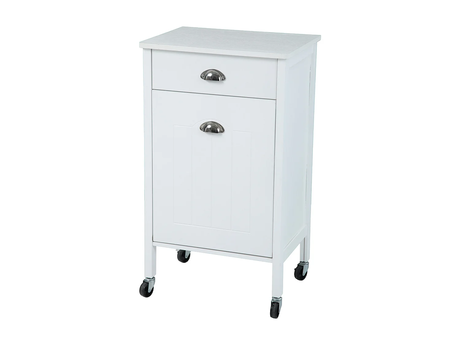 Chariot de cuisine SVITA à roulettes, système de tri des déchets avec tiroirs, blanc