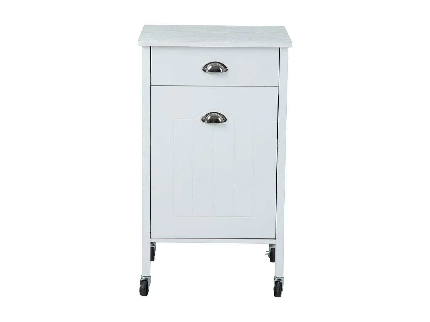 Chariot de cuisine SVITA à roulettes, système de tri des déchets avec tiroirs, blanc