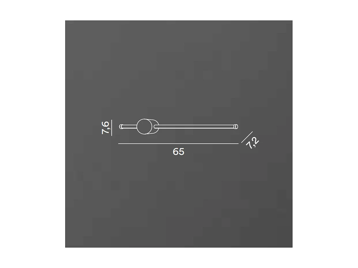 CLOCK LED-Wandleuchte aus Aluminium 12W 3000K Perenz 65 cm Schwarz