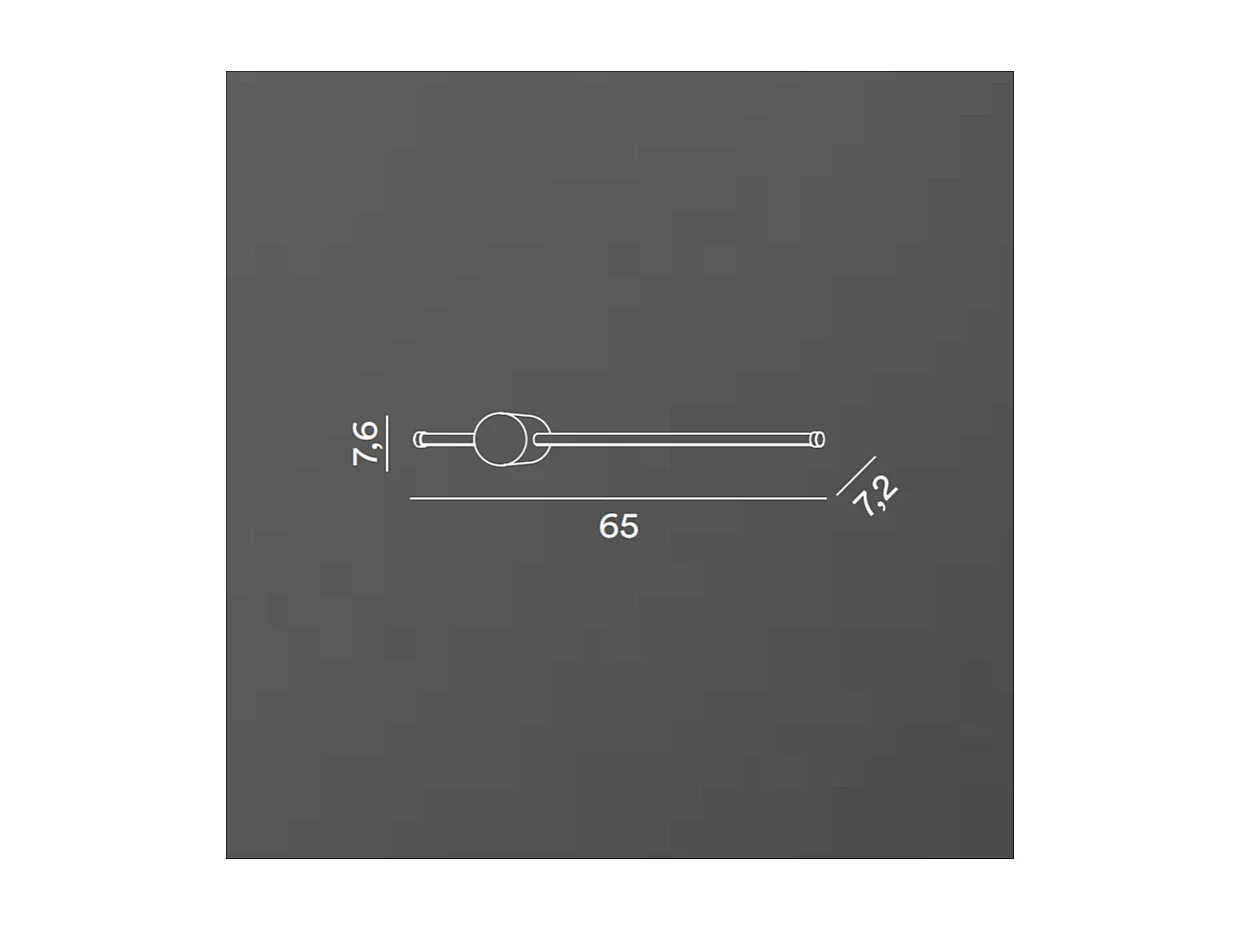 CLOCK LED wandlamp in aluminium 12W 3000K Perenz 65 cm Zwart