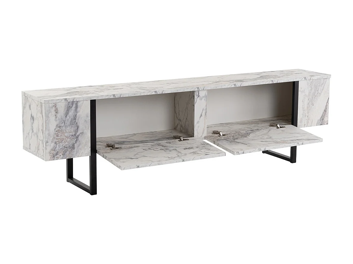 Meuble TV 2 portes abattantes L180 cm - SERENITY