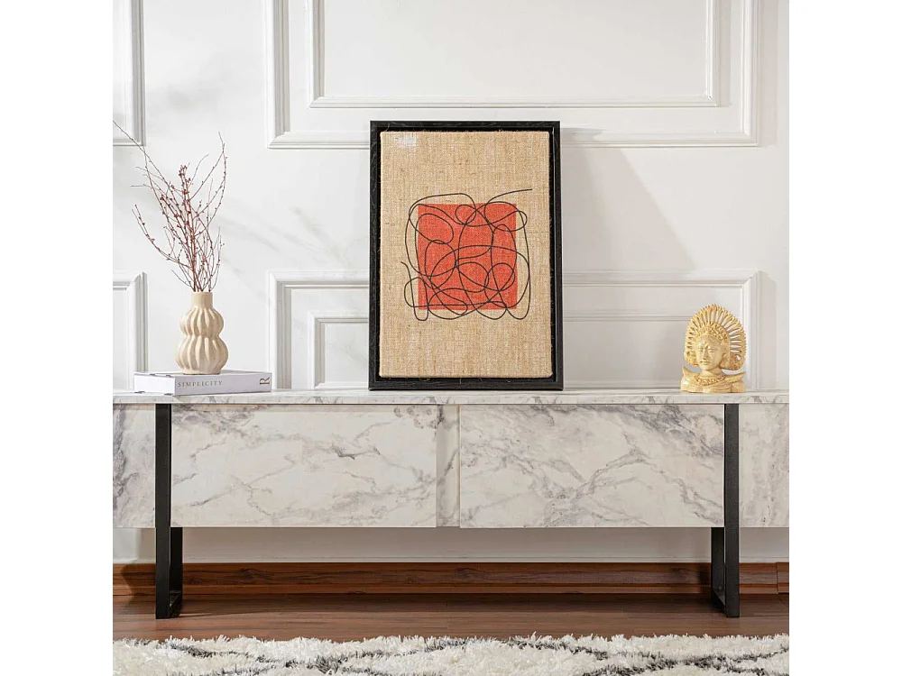 Meuble TV 2 portes abattantes L180 cm - SERENITY