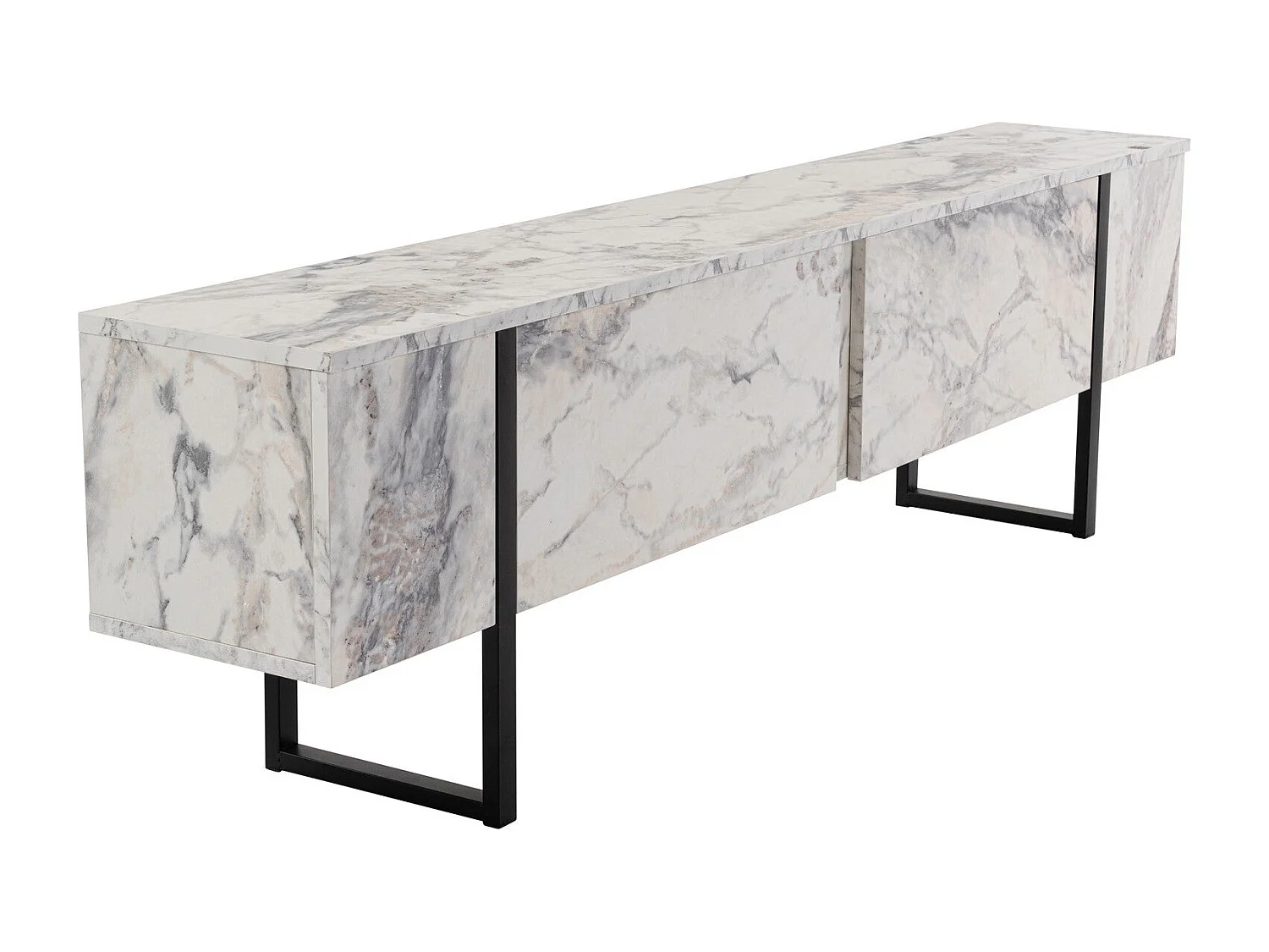 Meuble TV 2 portes abattantes L180 cm - SERENITY