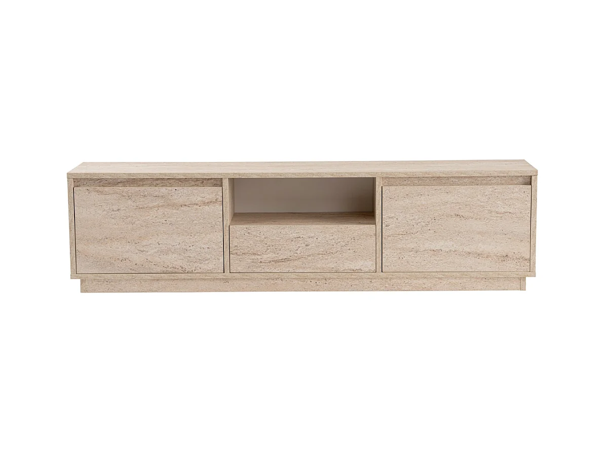 Meuble TV 3 portes rabattables et 1 niche ouverte L160 cm - VANGUARD
