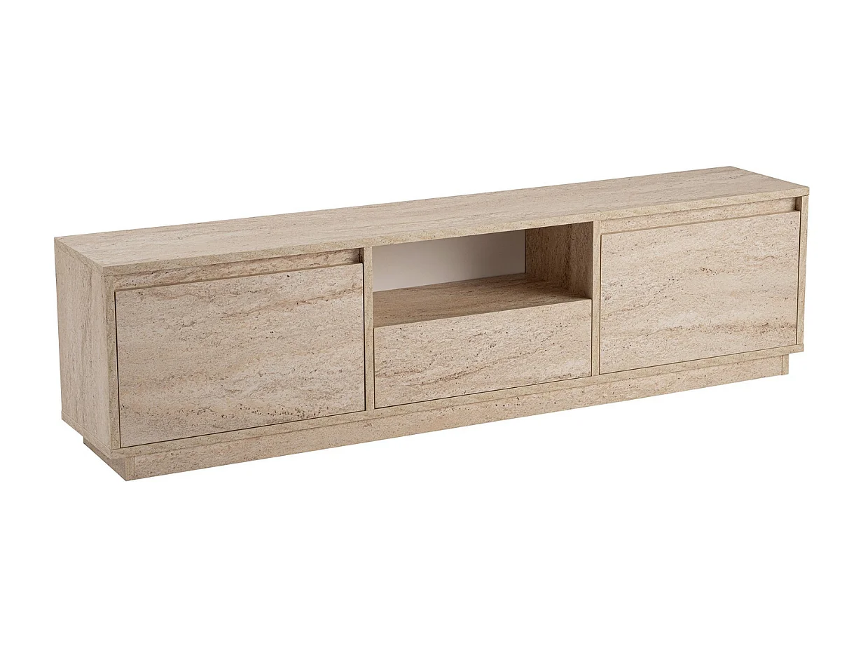 Meuble TV 3 portes rabattables et 1 niche ouverte L160 cm - VANGUARD