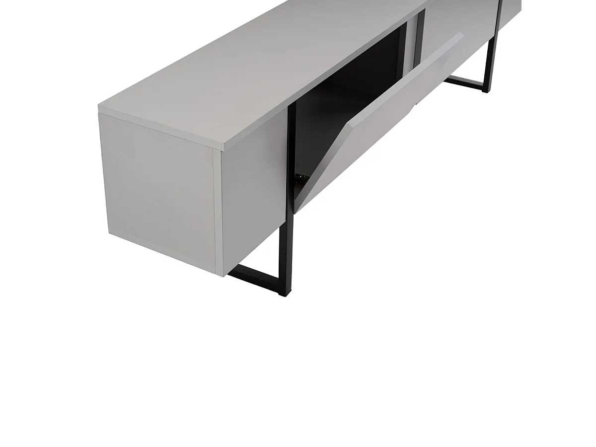 Meuble TV 2 portes abattantes L180 cm - SERENITY