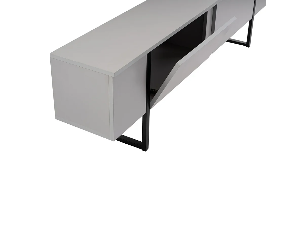 Meuble TV 2 portes abattantes L180 cm - SERENITY