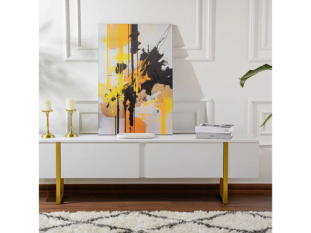 Meuble TV 2 portes abattantes L180 cm - SERENITY