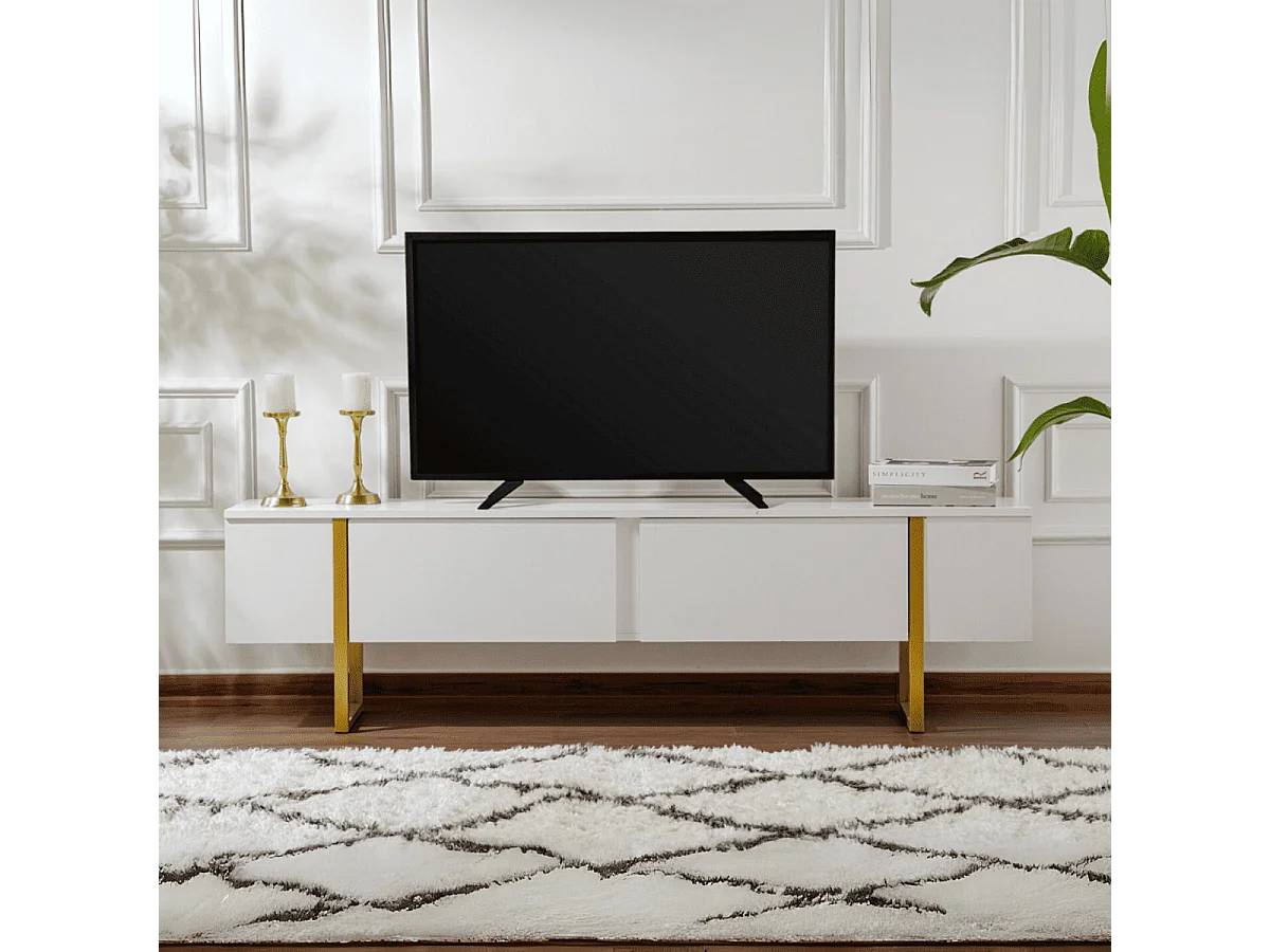 Mueble de TV con 2 puertas abatibles L180 cm - SERENITY