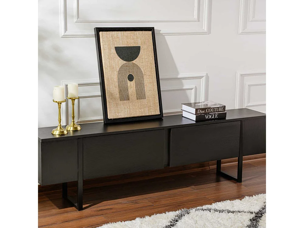 Meuble TV 2 portes abattantes L180 cm - SERENITY