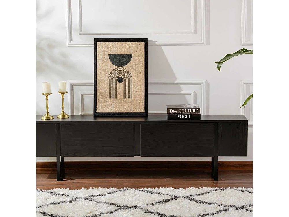 Meuble TV 2 portes abattantes L180 cm - SERENITY